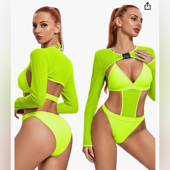 EDC Tomorrowland Ultra Rave Neon Green Bodysuit - Picture 2 of 4